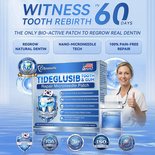 🌷𝐆𝐥𝐢𝐦𝐦𝐞𝐫𝐥𝐲® 🦷 Parche de microagujas con Tideglusib para la reparación de dientes y encías  3.0