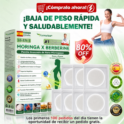 𝑳𝒖𝒙𝒂𝒓𝒊𝒔𝒆® 🍧 Moringa & Berberina 10 en 1 Parche Avanzado de Microagujas Nano (Uso diario, cambios visibles en 7 días) 👩‍⚕️ Obesidad, Diabetes, Apnea del Sueño y Problemas Articulares