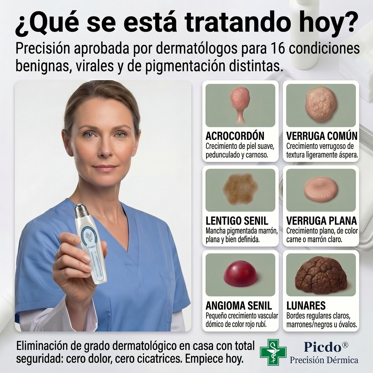 𝐏𝐢𝐜𝐝𝐨® 𝐁𝐨𝐫𝐫𝐚𝐝𝐨𝐫 𝐝𝐞 𝐕𝐞𝐫𝐫𝐮𝐠𝐚𝐬 𝐲 𝐌𝐚𝐧𝐜𝐡𝐚𝐬 𝐝𝐞 𝟕 𝐃í𝐚𝐬(Aplicador roll-on: sin dolor ni cicatrices)💪