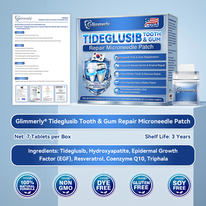 🌷𝐆𝐥𝐢𝐦𝐦𝐞𝐫𝐥𝐲® 🦷 Parche de microagujas con Tideglusib para la reparación de dientes y encías  3.0