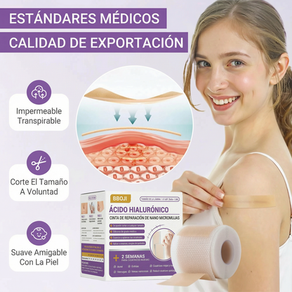 ✅Tienda oficial | BBOJI® ácido hialurónico cinta de reparación de nano micromujas 🏥(tratamiento de cicatrices antiguas y recientes, reducción de cicatrices quirúrgicas, estrías, queloides, acné, quemaduras, verrugas, dermatomas y varices)