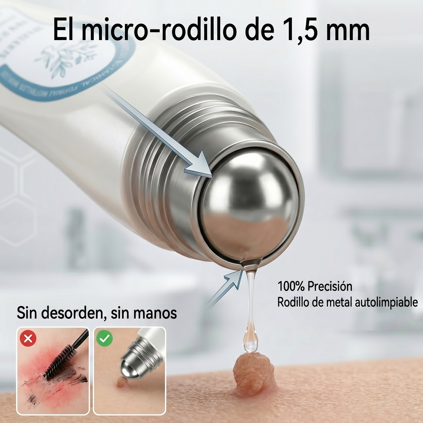 𝐏𝐢𝐜𝐝𝐨® 𝐁𝐨𝐫𝐫𝐚𝐝𝐨𝐫 𝐝𝐞 𝐕𝐞𝐫𝐫𝐮𝐠𝐚𝐬 𝐲 𝐌𝐚𝐧𝐜𝐡𝐚𝐬 𝐝𝐞 𝟕 𝐃í𝐚𝐬(Aplicador roll-on: sin dolor ni cicatrices)💪