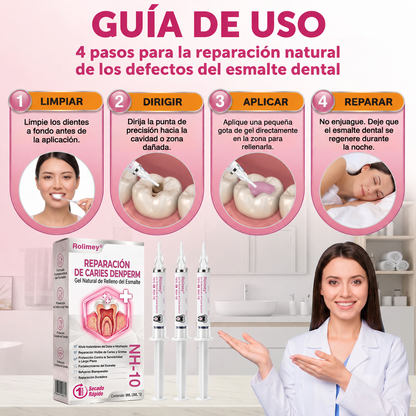 🌿🍧Rolimey® DenPerm – Gel natural de relleno y reparación del esmalte dental para la restauración de caries